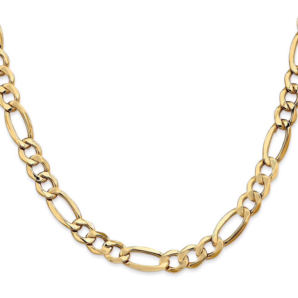 10k 7.3mm Semi-Solid Figaro Chain (10BC97-22)