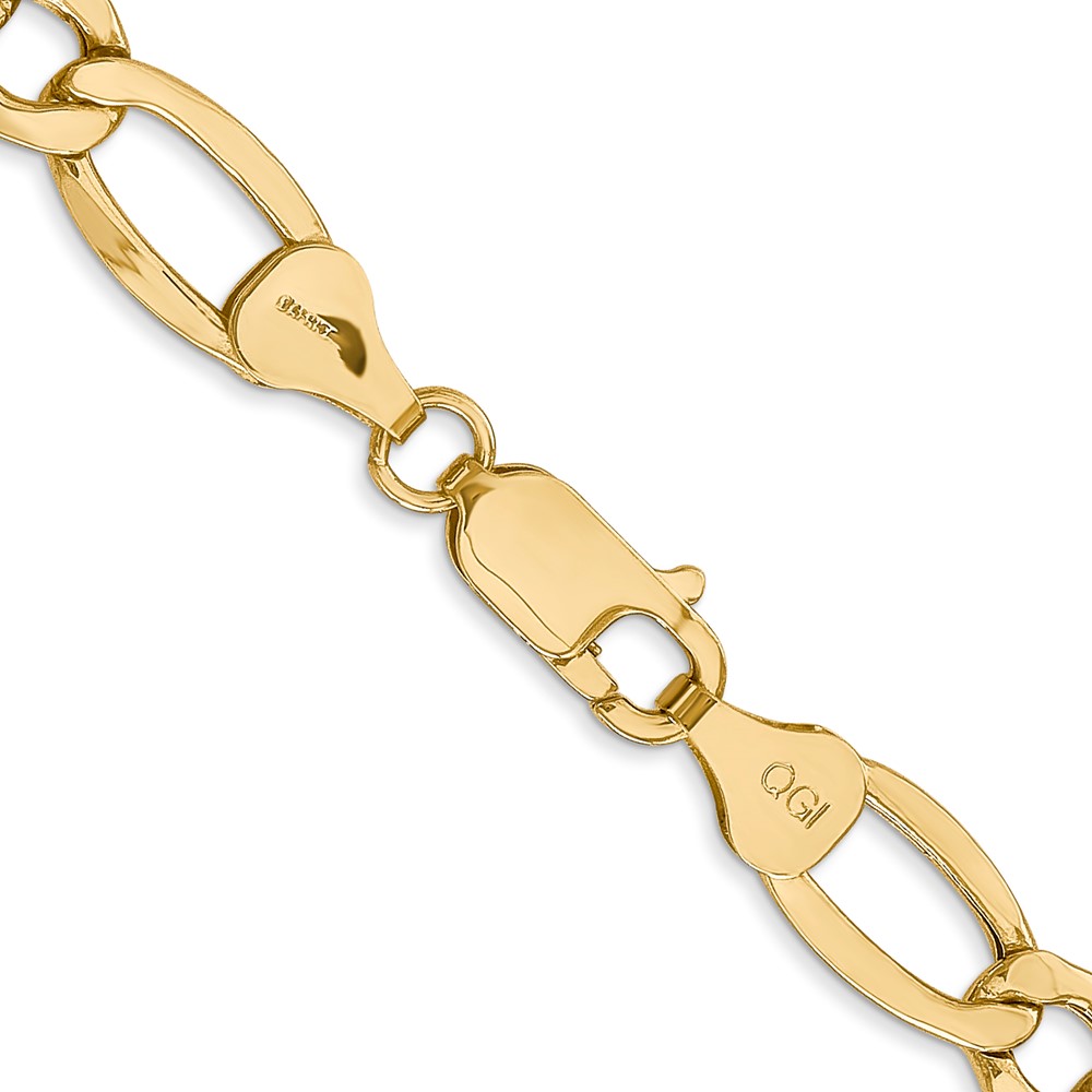 10k 7.3mm Semi-Solid Figaro Chain (10BC97-22)