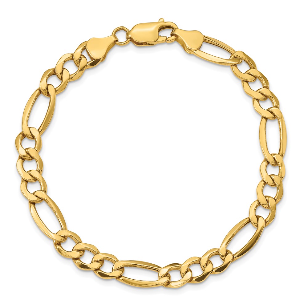 10k 7.3mm Semi-Solid Figaro Chain (10BC97-7)