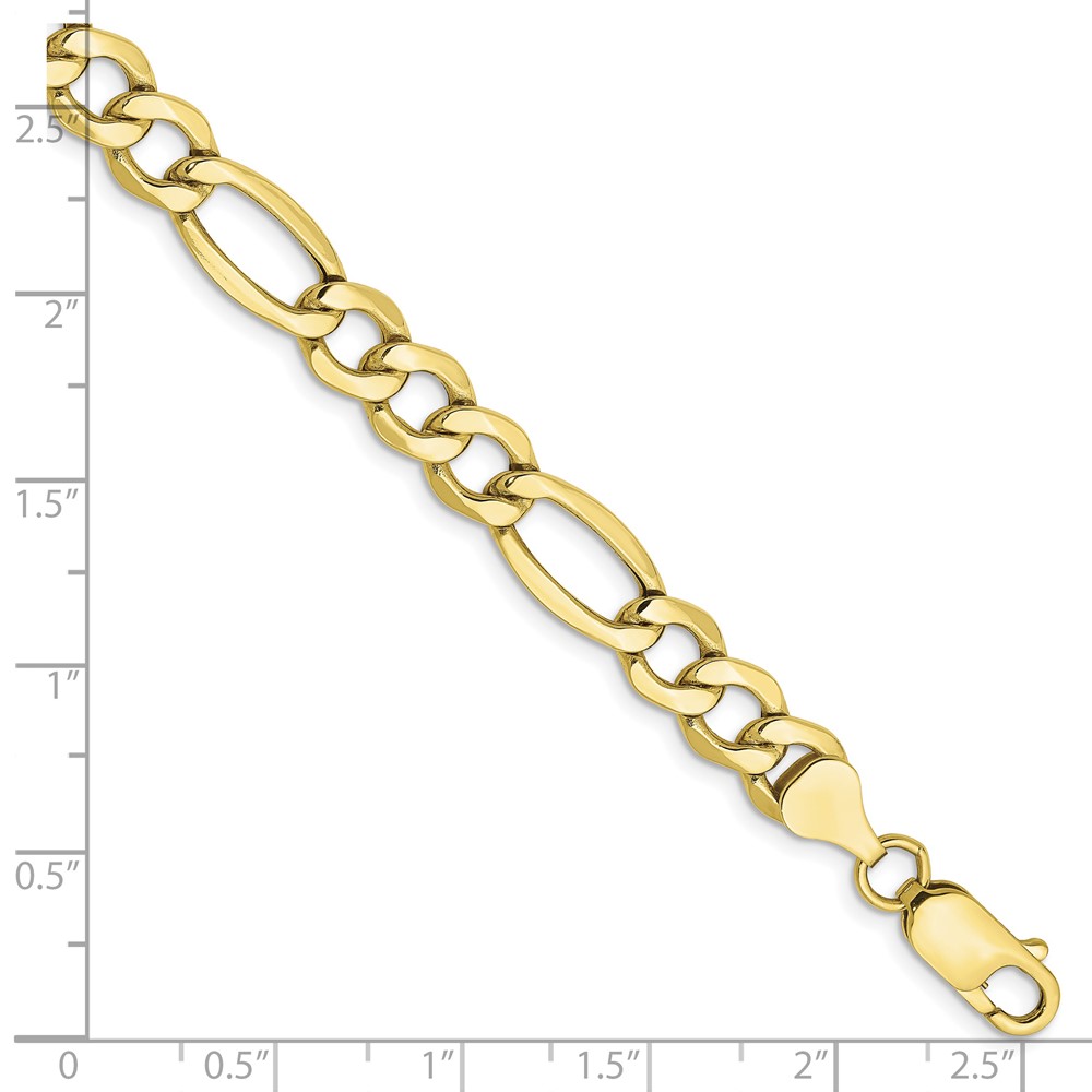 10k 7.3mm Semi-Solid Figaro Chain (10BC97-7)