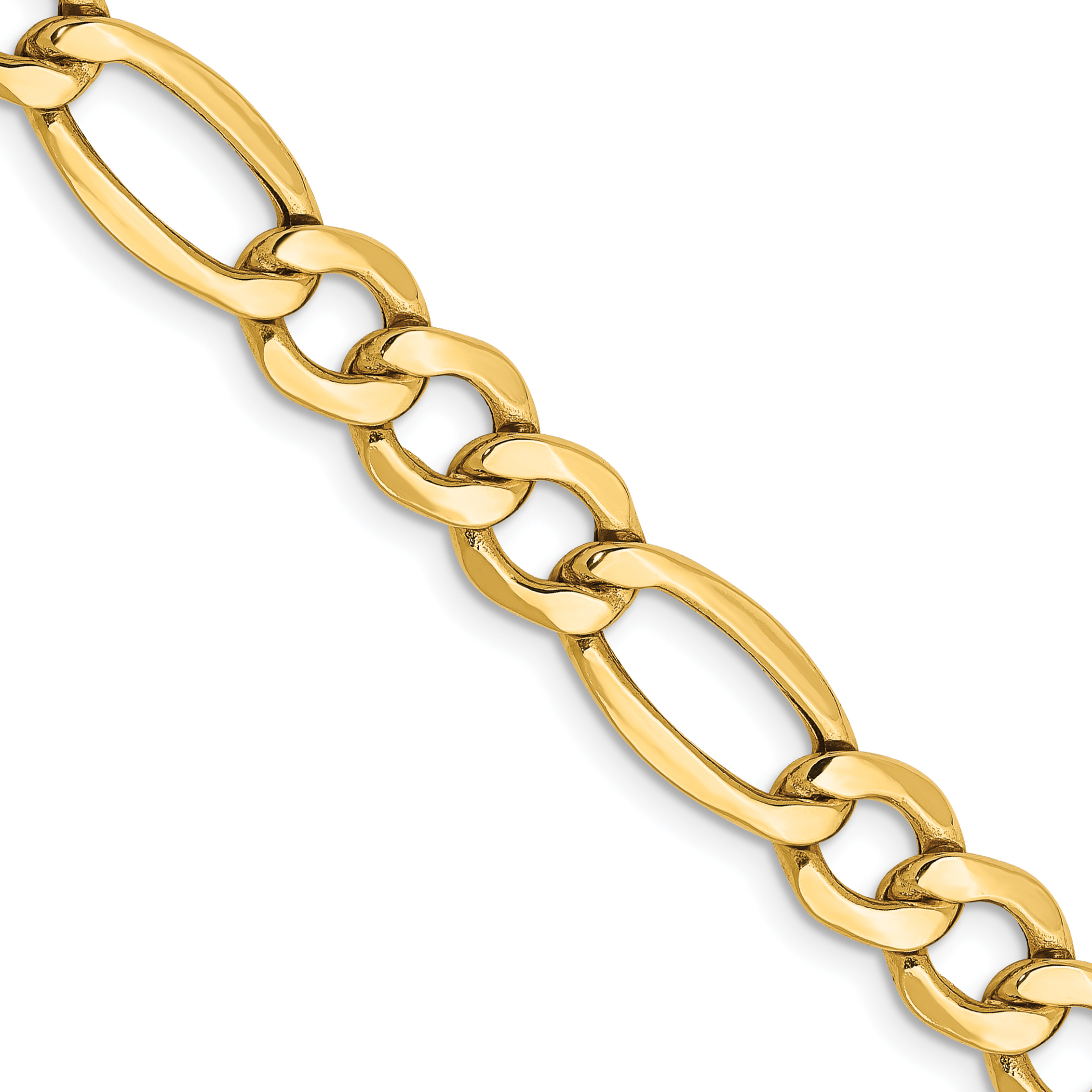 10k 7.3mm Semi-Solid Figaro Chain (10BC97-20)