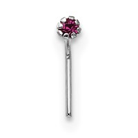 10K White Gold 20 Gauge Set of Three 1.5mm Dark Red Clear Black CZ Nose Studs view 4