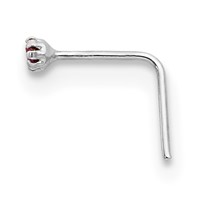 10K White Gold 20 Gauge Set of Three 1.5mm Dark Red Clear Black CZ Nose Studs view 5