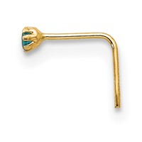 10K Yellow Gold 20 Gauge Set of Three 1.5mm Blue Clear Yellow CZ Nose Studs view 5