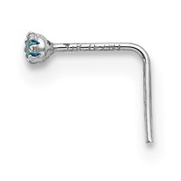 10K White Gold 20 Gauge Set of Three 1.5mm Blue Clear Pink CZ Nose Studs view 5