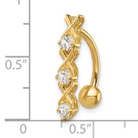 10K CZ Xoxo Belly Dangle view 4