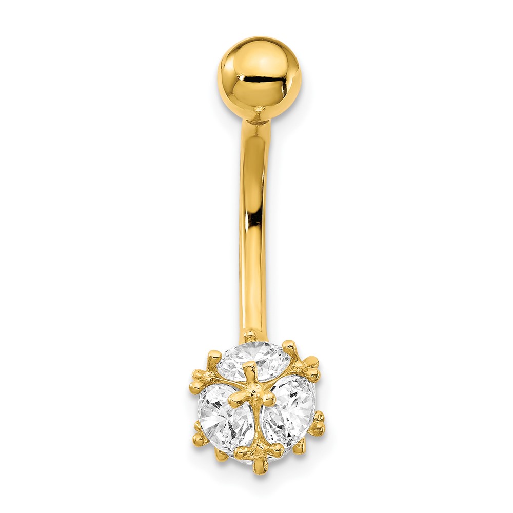 10k 7mm CZ Ball Belly Dangle (10BD150)