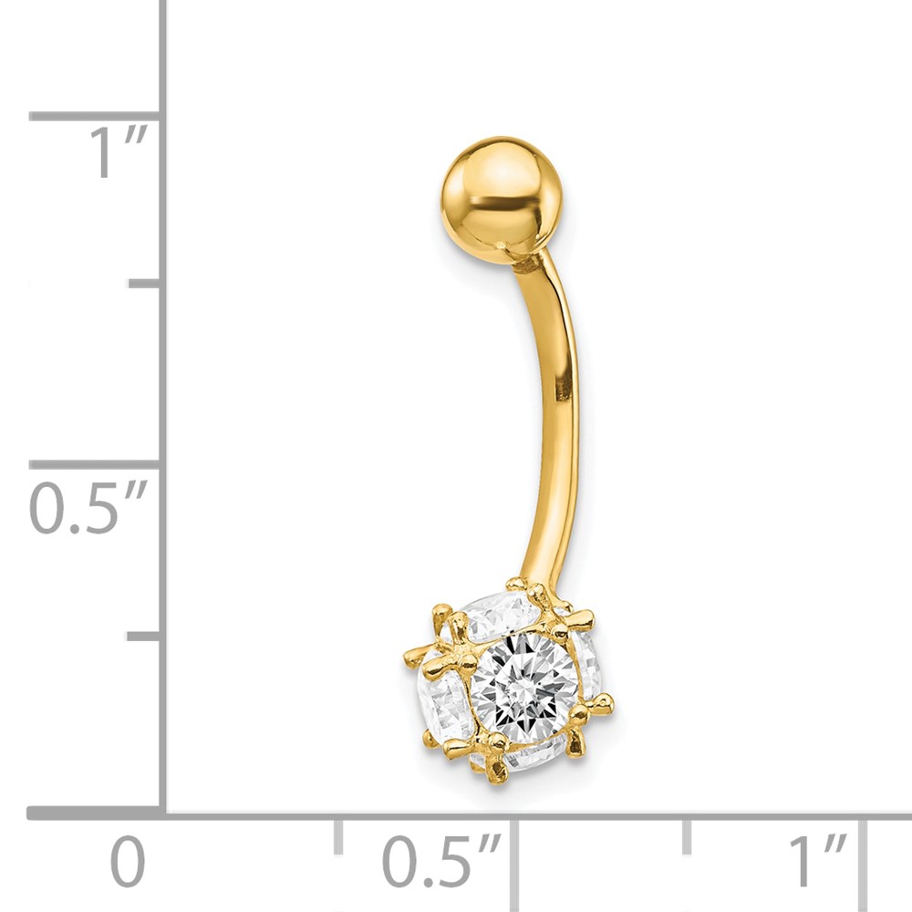 10k 7mm CZ Ball Belly Dangle (10BD150)
