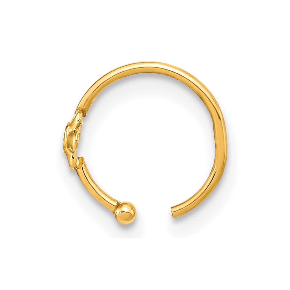 10K 18 Gauge Hoop with CZ Nose Ring Body Jewelry (10BD197)