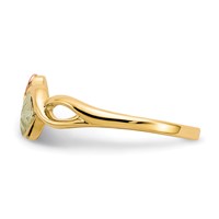 10K and 12K Tri-color Black Hills Gold Two Heart Leaves Ring view 3