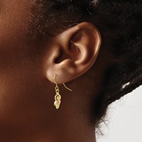 10K and 12K Tri-color Black Hills Gold Leaves Scroll Shepherd Hook Earrings view 3
