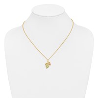 10K and 12K Tri-color Black Hills Gold Grapes and Leaves 14K Gold-filled Chain Necklace, 18" view 4