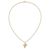 10K and 12K Tri-color Black Hills Gold Grapes and Leaves 14K Gold-filled Chain Necklace, 18" view 5