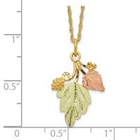 10K and 12K Tri-color Black Hills Gold Grapes and Leaves 14K Gold-filled Chain Necklace, 18" view 3