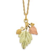 10K and 12K Tri-color Black Hills Gold Grapes and Leaves 14K Gold-filled Chain Necklace, 18" view 1