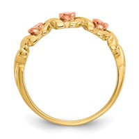 10K and 12K Two-tone Black Hills Gold -x- and Rose Ring view 2