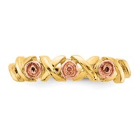 10K and 12K Two-tone Black Hills Gold -x- and Rose Ring view 5