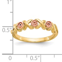 10K and 12K Two-tone Black Hills Gold -x- and Rose Ring view 4