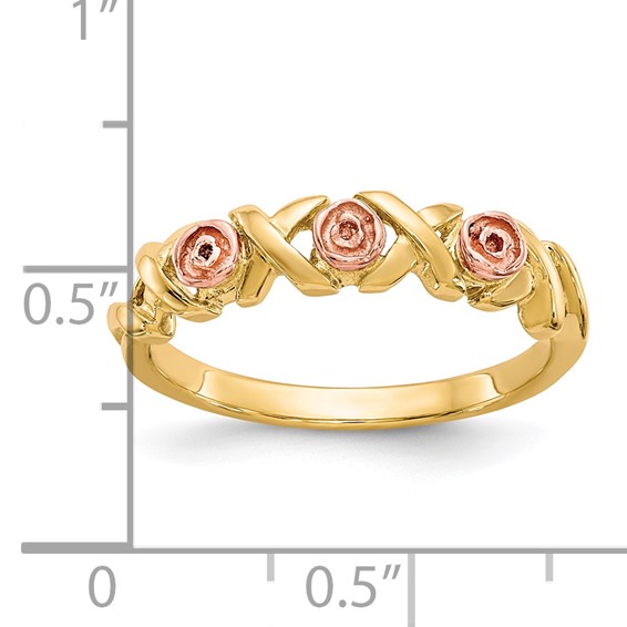 10k w/12k Accents Black Hills Gold -X- and Rose Ring