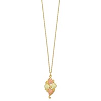 10K and 12K Tri-color Black Hills Gold Grapes and Leaves 14K Gold-filled Chain Necklace, 18" view 2