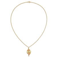 10K and 12K Tri-color Black Hills Gold Grapes and Leaves 14K Gold-filled Chain Necklace, 18" view 5