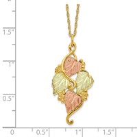 10K and 12K Tri-color Black Hills Gold Grapes and Leaves 14K Gold-filled Chain Necklace, 18" view 3