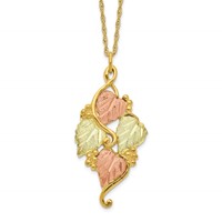 10K and 12K Tri-color Black Hills Gold Grapes and Leaves 14K Gold-filled Chain Necklace, 18" view 1