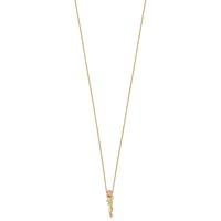10K and 12K Tri-color Black Hills Gold 0.05 Carat Diamond Long-stemmed Rose 14K Gold-filled Chain Necklace, 18" view 2