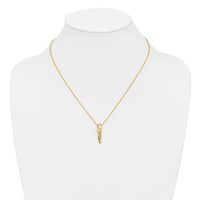 10K and 12K Tri-color Black Hills Gold 0.05 Carat Diamond Long-stemmed Rose 14K Gold-filled Chain Necklace, 18" view 4