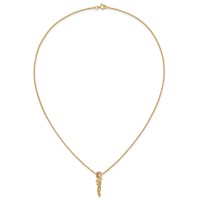 10K and 12K Tri-color Black Hills Gold 0.05 Carat Diamond Long-stemmed Rose 14K Gold-filled Chain Necklace, 18" view 5