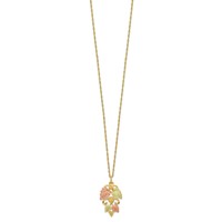 10K and 12K Tri-color Black Hills Gold Grapes and Leaves 14K Gold-filled Chain Necklace, 18" view 2