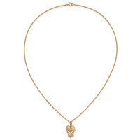 10K and 12K Tri-color Black Hills Gold Grapes and Leaves 14K Gold-filled Chain Necklace, 18" view 5