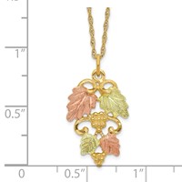 10K and 12K Tri-color Black Hills Gold Grapes and Leaves 14K Gold-filled Chain Necklace, 18" view 3