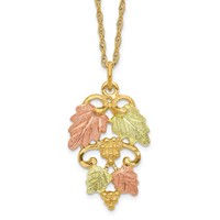 10K and 12K Tri-color Black Hills Gold Grapes and Leaves 14K Gold-filled Chain Necklace, 18" view 1