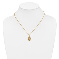 10K and 12K Tri-color Black Hills Gold Hummingbird Necklace with Flower and Leaves 14K Gold-filled Chain, 18" view 4