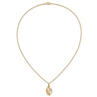 10K and 12K Tri-color Black Hills Gold Hummingbird Necklace with Flower and Leaves 14K Gold-filled Chain, 18" view 5