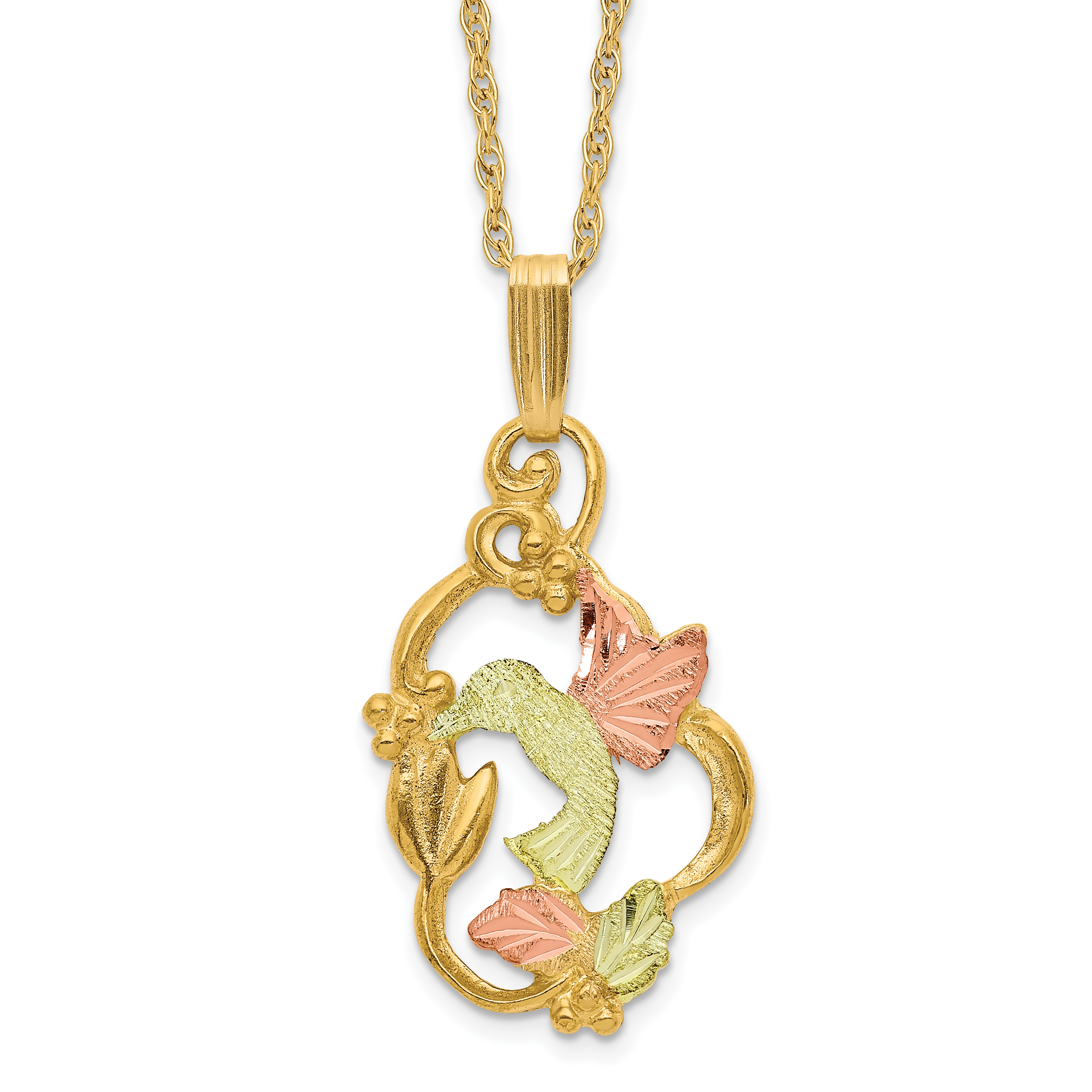 10k Tri-color Black Hills Gold Necklace (10BH656-18)