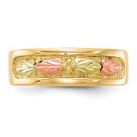 10K and 12K Tri-color Black Hills Gold Leaves Ladies Band view 5
