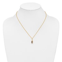 10K and 12K Tri-color Black Hills Gold Marquise Mystic Fire Topaz 14K Gold-filled Chain Necklace, 18" view 4