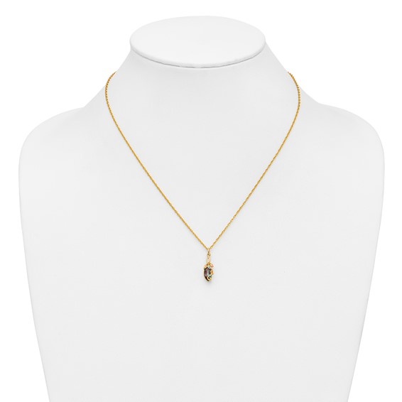 10k Tri-color Black Hills Gold Mystic Topaz Necklace