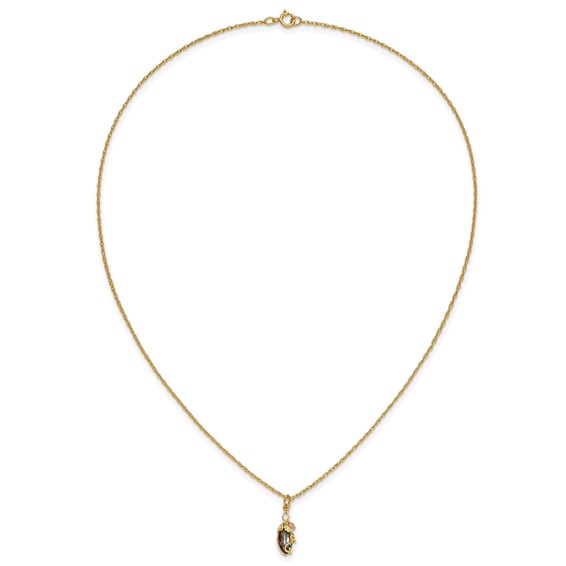 10k Tri-color Black Hills Gold Mystic Topaz Necklace