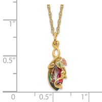 10K and 12K Tri-color Black Hills Gold Marquise Mystic Fire Topaz 14K Gold-filled Chain Necklace, 18" view 3