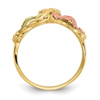 10K and 12K Tri-color Black Hills Gold Grapes and Leaves Ring view 2