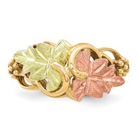 10K and 12K Tri-color Black Hills Gold Grapes and Leaves Ring view 5