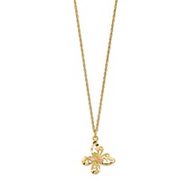10K and 12K Tri-color Black Hills Gold Butterfly 14K Gold-filled Chain Necklace, 18" view 2