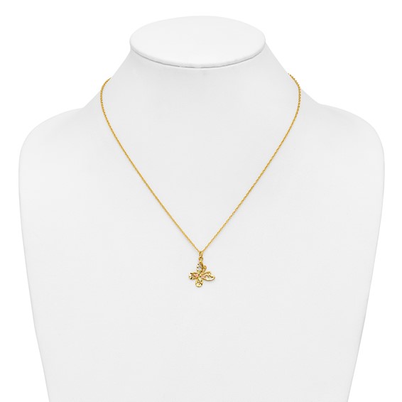 10k Tri-color Black Hills Gold Butterfly Necklace