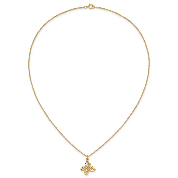 10k Tri-color Black Hills Gold Butterfly Necklace