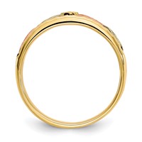 10K and 12K Tri-color Black Hills Gold Antiqued Leaves Mens Band view 2