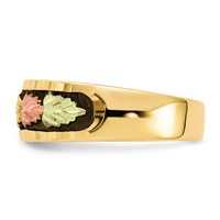 10K and 12K Tri-color Black Hills Gold Antiqued Leaves Mens Band view 3
