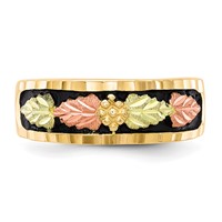 10K and 12K Tri-color Black Hills Gold Antiqued Leaves Mens Band view 5